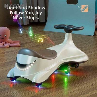 CJ-SL-V8 Twisting Rocking Bike para Crianças 25-36 Meses Plástico Quatro Rodas Silencioso Anti-Rollover para Meninos e Meninas Carrinhos de Bebê