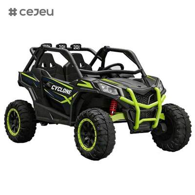 CJ-NEL-998 Large Two Seat Cyclone 24V Powerful Motor Kids Carro Elétrico Parent Remote Control Música Bateria Alimentada Passear em UTV