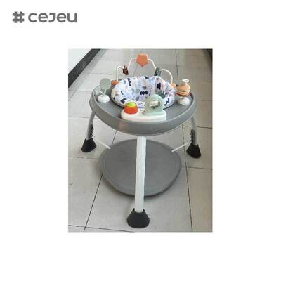 CJ-BST-BC10 playcenter e mesa de atividades com música e luzes, o apoio para os pés tem três ajustes de altura, também pode colocar a bandeja como prato de mesa