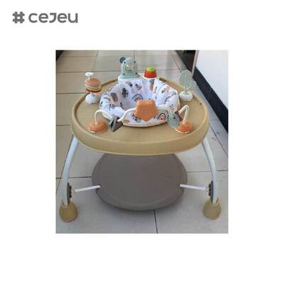 CJ-BST-BC10 playcenter e mesa de atividades com música e luzes, o apoio para os pés tem três ajustes de altura, também pode colocar a bandeja como prato de mesa