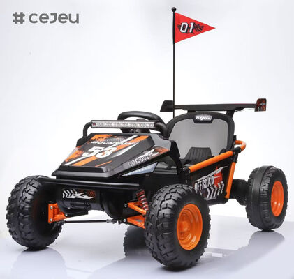 CJ-LT-2035 24V Carrinho de Drift Infantil Off-Road com Suspensão nas 4 Rodas, Drift 180, MP3 com um Clique, Música, LED, Cinto, Kart de Corrida para Montar