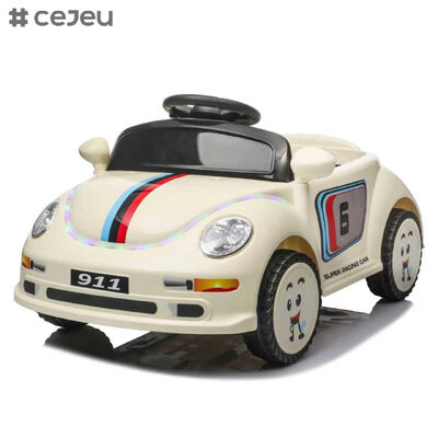 CJ-KQT-911 Fusca Elétrico Infantil de Quatro Rodas Equipado com Luzes Frontais Surround Carro Elétrico Montável com Bluetooth para Crianças