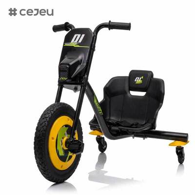 CJ-AHL027 Assentos de Plástico 2-7 Anos Carro Elétrico a Pedal para Derrapar Diversão ao Ar Livre Rodas Giratórias Traseiras e Giro