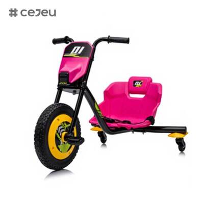 CJ-AHL027 Assentos de Plástico 2-7 Anos Carro Elétrico a Pedal para Derrapar Diversão ao Ar Livre Rodas Giratórias Traseiras e Giro
