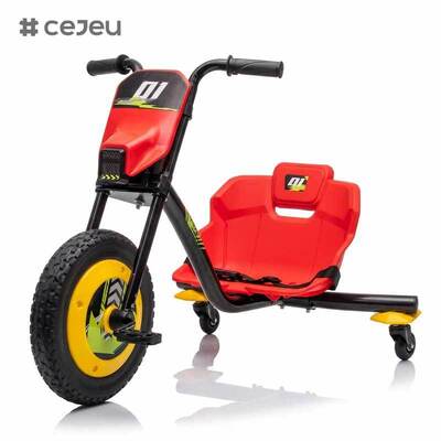 CJ-AHL027 Assentos de Plástico 2-7 Anos Carro Elétrico a Pedal para Derrapar Diversão ao Ar Livre Rodas Giratórias Traseiras e Giro