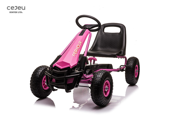 Kart 11.7KG do pedal do rosa da criança de 5 anos 5KM/H com as quatro rodas infláveis